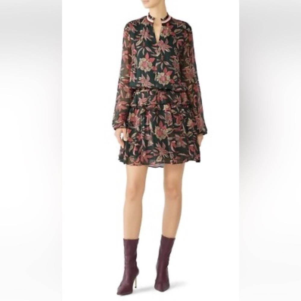 Scotch & Soda Dark Floral Long Sleeve Dress caja 1